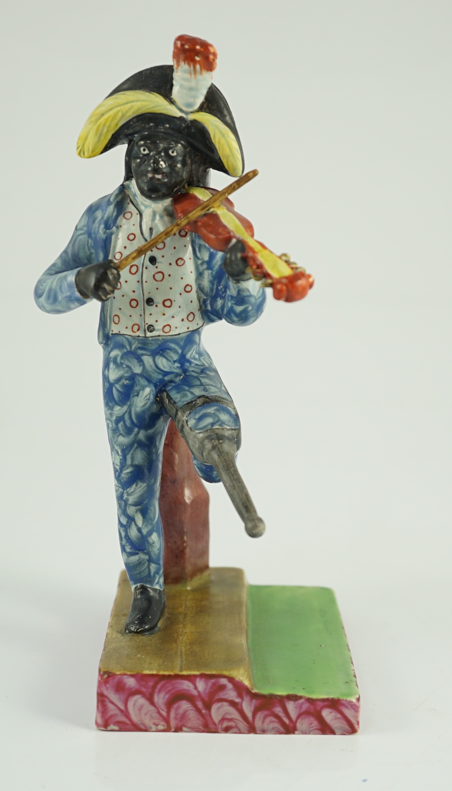 An Enoch Wood pearlware figure of Billy Waters, c.1820, 19cm high